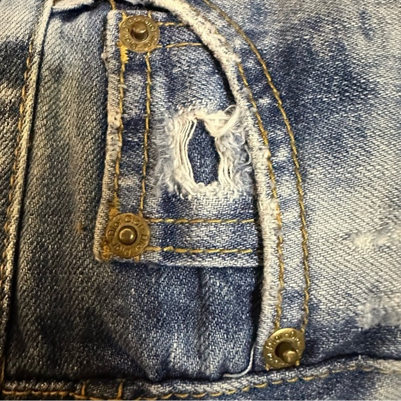 Dior-Dior Outlet Hemmed Blue Denim Distressed Low Waisted Women's Shorts - Picture 8 of 11